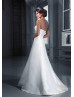 Strapless Ivory Twill Satin Minimalist Wedding Dress